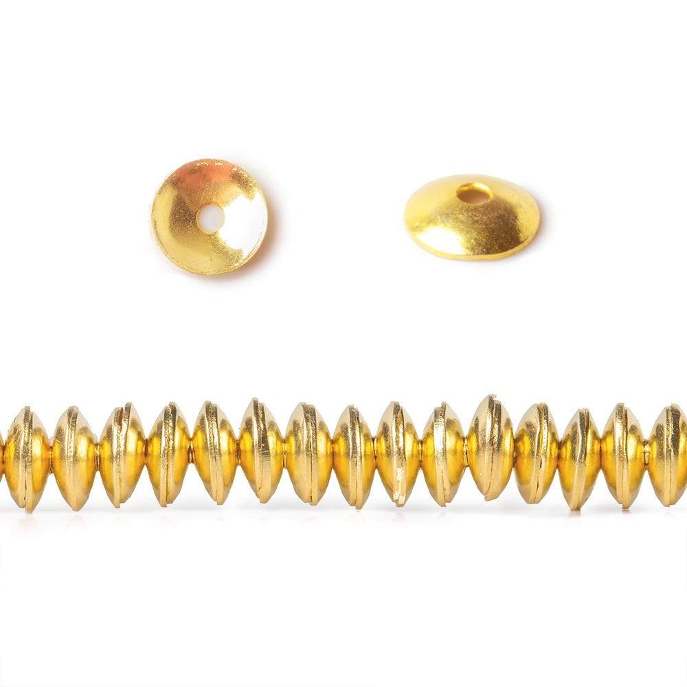 6mm 22kt Gold plated Copper plain Bead Cap 8 inch 148 pieces (ONLINE ORDER ONLY)