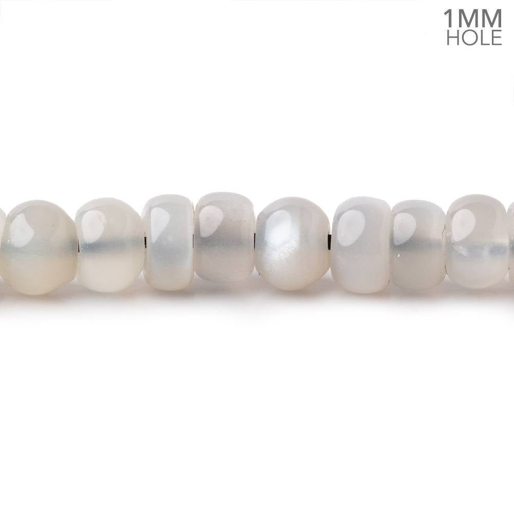 6mm Grey Moonstone Plain Rondelles 16 inch 96 Beads 1mm hole (ONLINE ORDER ONLY)