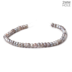 6mm Mystic Grey Moonstone 2mm Large Hole Faceted Rondelles 8 inch 46 Beads (ONLINE ORDER ONLY)