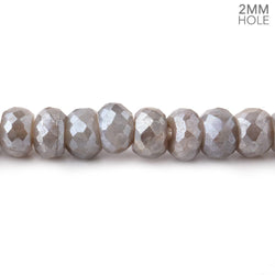 6mm Mystic Grey Moonstone 2mm Large Hole Faceted Rondelles 8 inch 46 Beads (ONLINE ORDER ONLY)