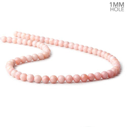 6mm Pink Peruvian Opal plain round large hole beads 16 inch 69 pieces A (ONLINE ORDER ONLY)