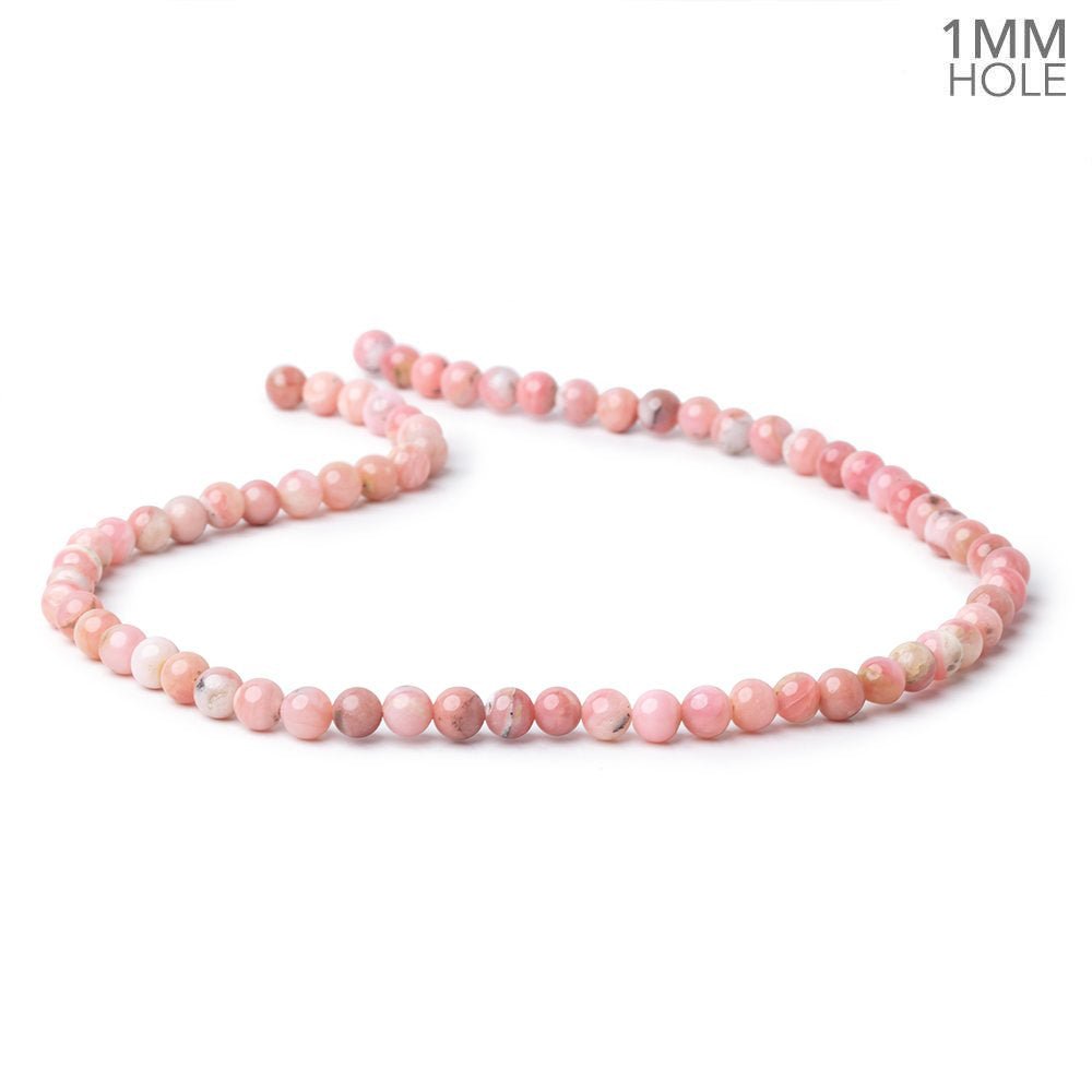 6mm Pink Peruvian Opal Plain Rounds 15.5 inch 66 Beads 1mm Hole (ONLINE ORDER ONLY)