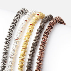 6mm Pinwheel Spacer with 2mm Large Hole Beads 8 inch 50 pieces (ONLINE ORDER ONLY)