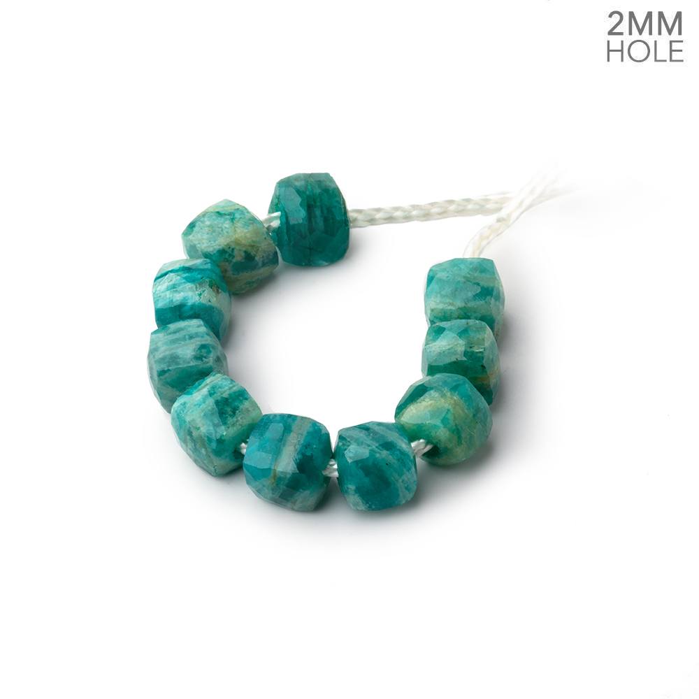 6mm Russian Amazonite 2mm Large Hole Faceted Cube Beads Set of 10 (ONLINE ORDER ONLY)