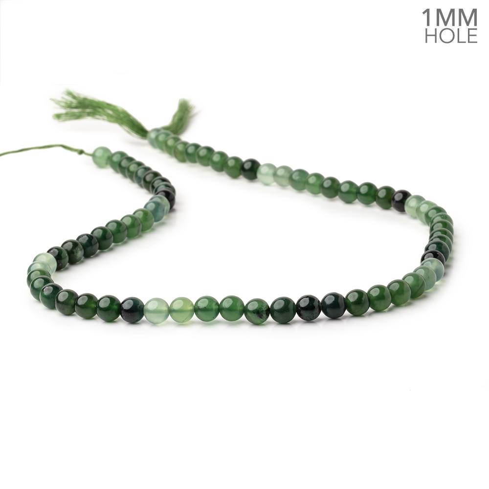 6mm Serpentine Plain Round Beads 16 inch 66 pieces 1mm Large Hole AA (ONLINE ORDER ONLY)