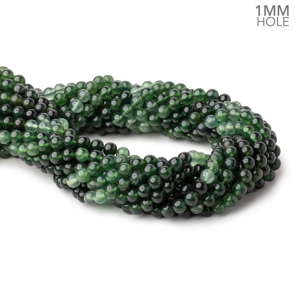 6mm Serpentine Plain Round Beads 16 inch 66 pieces 1mm Large Hole AA (ONLINE ORDER ONLY)