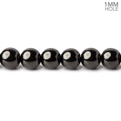 6mm Shungite plain round beads 15.5 inch 63 pieces 1mm hole (ONLINE ORDER ONLY)