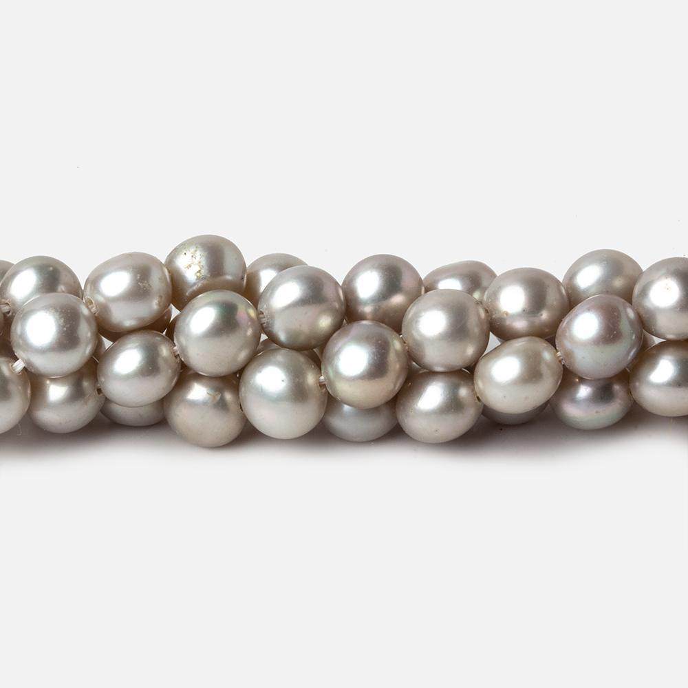 6mm Silver Button Freshwater Pearl Beads 15.5 inch 61 pieces A (ONLINE ORDER ONLY)