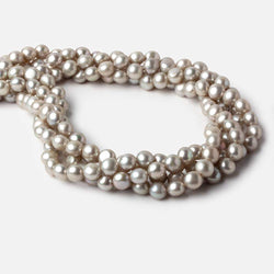 6mm Silver Button Freshwater Pearl Beads 15.5 inch 61 pieces A (ONLINE ORDER ONLY)