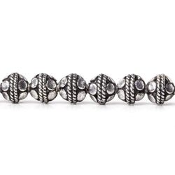 6mm Sterling Silver Plated Copper Round Antiqued Bali Design 8 inch 33 pcs (ONLINE ORDER ONLY)
