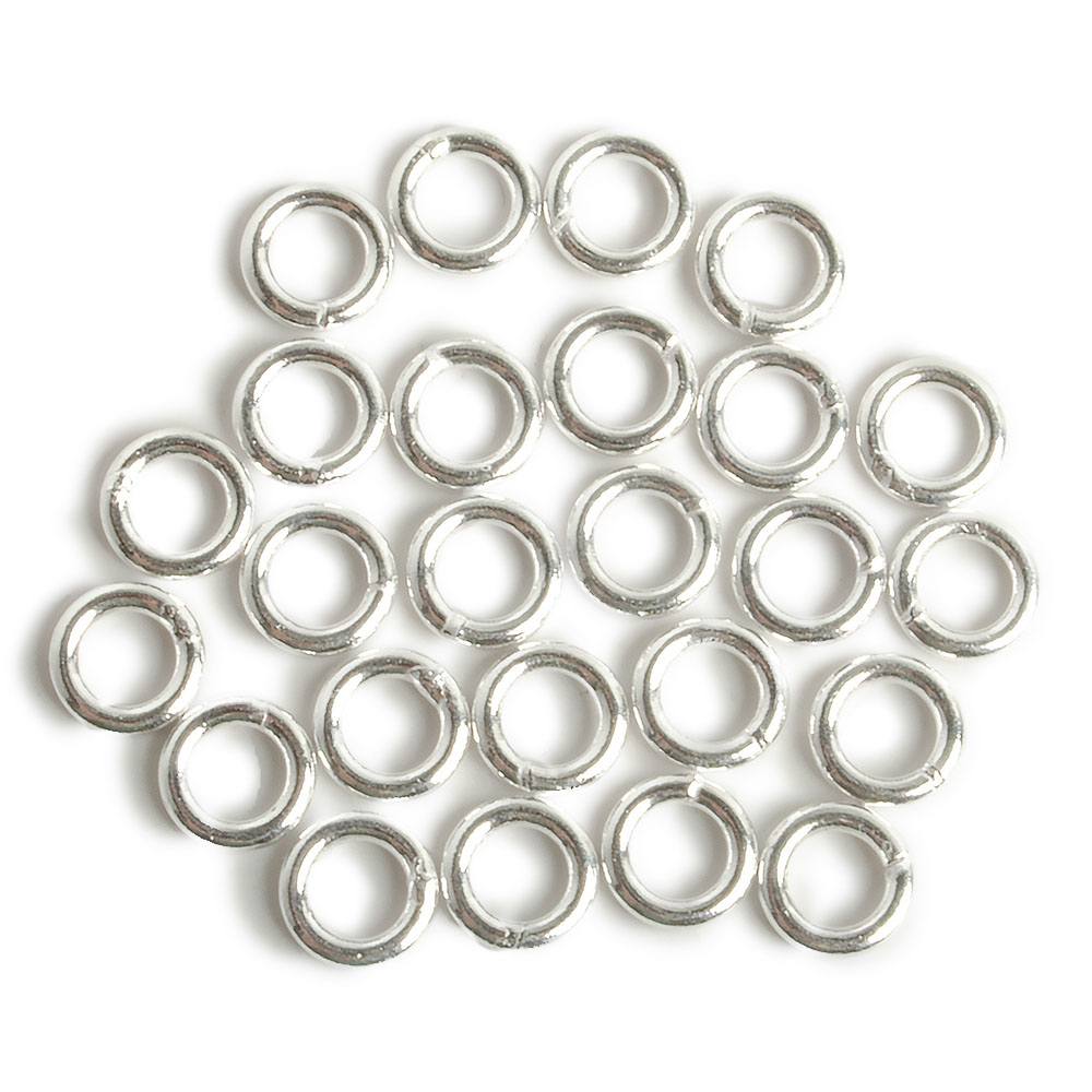 6mm Sterling Silver Soldered Plain Jump Ring Set of 25 pieces 16 gauge wire (ONLINE ORDER ONLY)