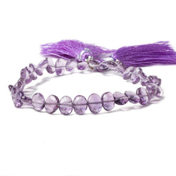6x10 Amethyst Side Drilled Faceted Oval Beads 8 inch 30 pieces (ONLINE ORDER ONLY)