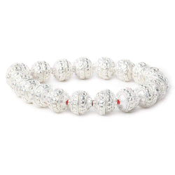 6x10mm Sterling Silver Plated Copper Bead Cap with Embossed Bali Design 8 inch 40 beads (ONLINE ORDER ONLY)