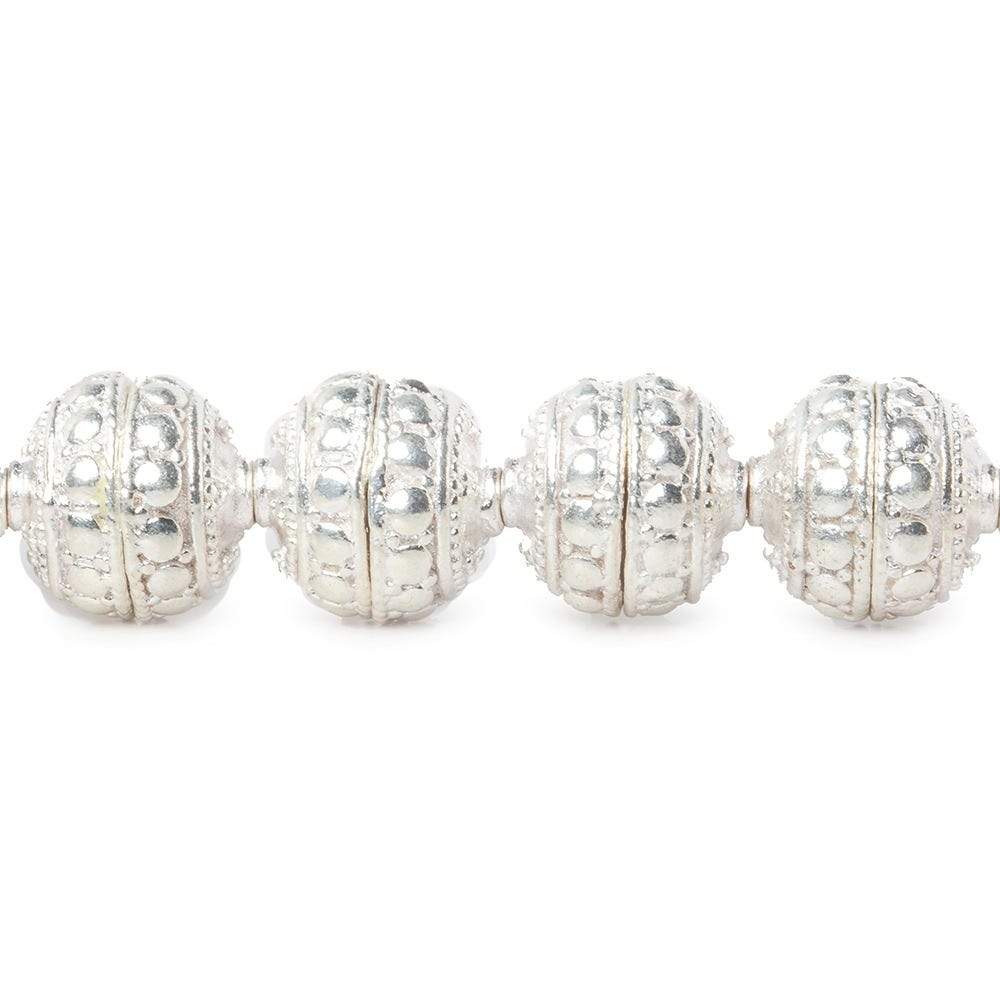6x10mm Sterling Silver Plated Copper Bead Cap with Embossed Bali Design 8 inch 40 beads (ONLINE ORDER ONLY)