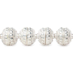 6x10mm Sterling Silver Plated Copper Bead Cap with Embossed Bali Design 8 inch 40 beads (ONLINE ORDER ONLY)