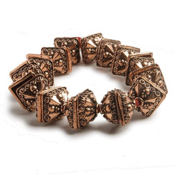 6x14mm Antiqued Copper Square Bali Style Bead Cap 8 inch 28 pcs (ONLINE ORDER ONLY)