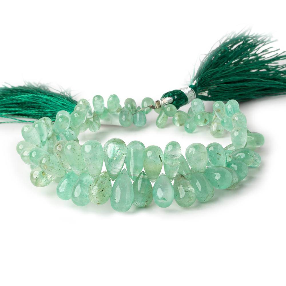 6x3-12x5mm Emerald Plain Teardrop Beads 8 inch 85 pieces (ONLINE ORDER ONLY)