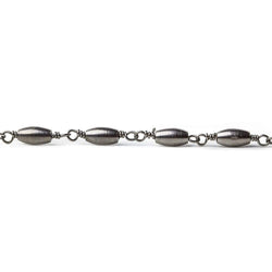 6x3mm Black Gold plated Rice Black Gold Chain by the foot