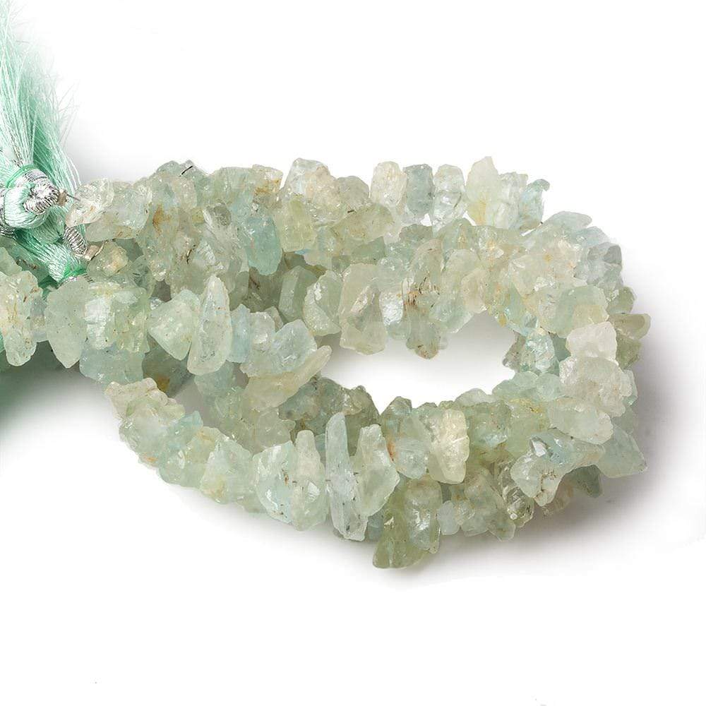 6x4-13x6mm Aquamarine & Helidor side drilled Natural Crystals 8 inch 50 pieces (ONLINE ORDER ONLY)