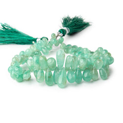 6x4-15x6mm Colombian Emerald Plain Tear Drop Beads 8.25 inch 84 pieces (ONLINE ORDER ONLY)