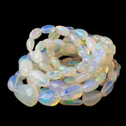 6x4-17x11mm Ethiopian Opal Straight Drill Faceted Nuggets 17 inch 42 beads AA (ONLINE ORDER ONLY)