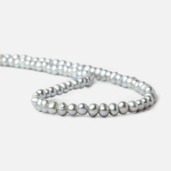 6x4-6.5x4mm Silver Peacock Large Hole Off Round Pearl 2.5mm drill hole 15 inch 87 pcs (ONLINE ORDER ONLY)