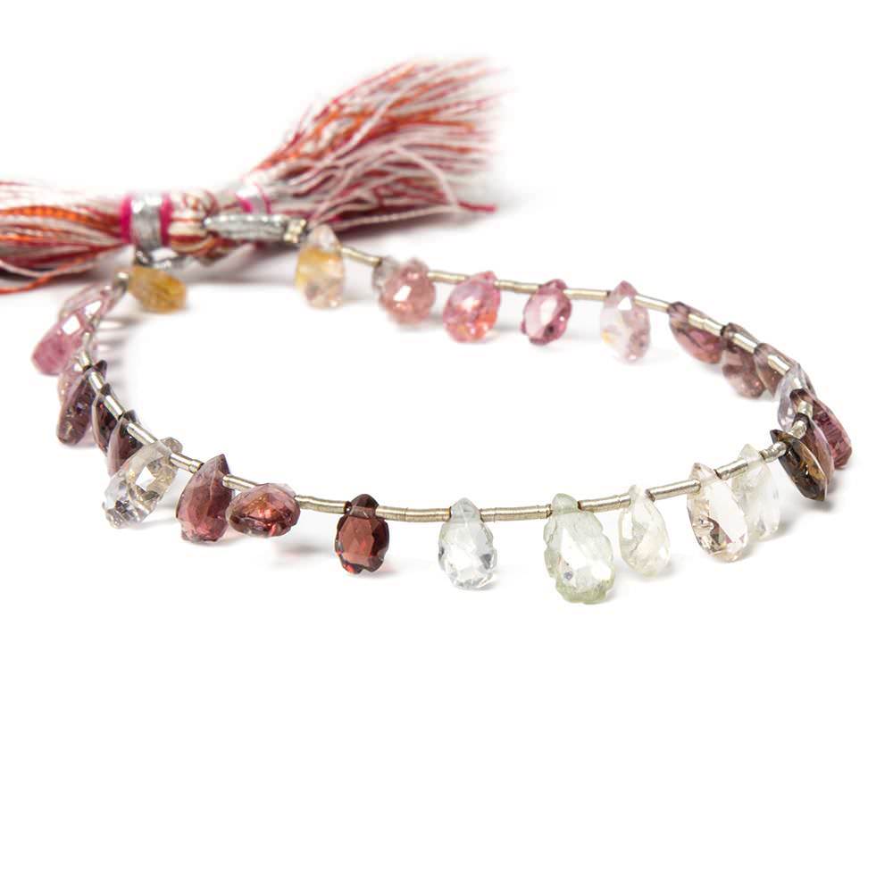 6x4-7x5mm MultiColor Spinel Scalloped Edge Pear Beads 7.5 inch 30 pieces (ONLINE ORDER ONLY)