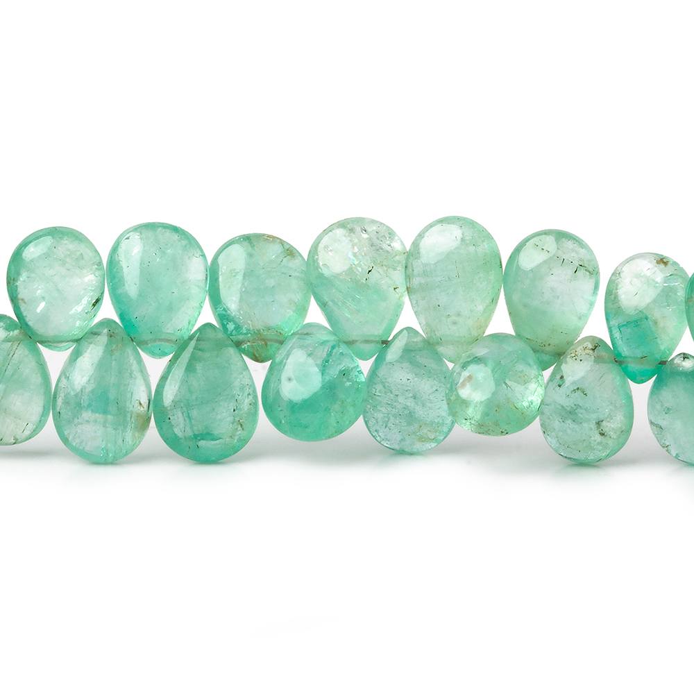 6x4-9.5x7mm Colombian Emerald plain pear beads 8 inch 64 pieces AAA (ONLINE ORDER ONLY)