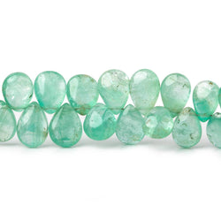 6x4-9.5x7mm Colombian Emerald plain pear beads 8 inch 64 pieces AAA (ONLINE ORDER ONLY)
