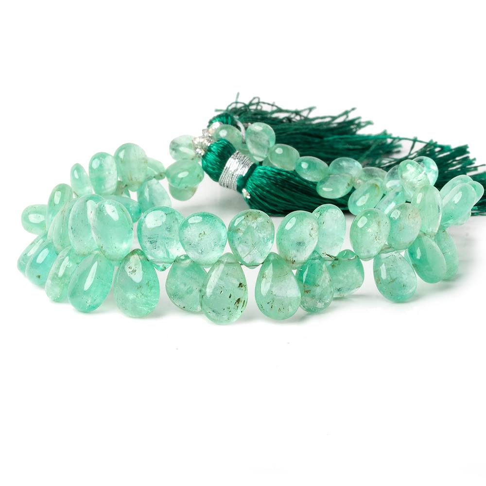 6x4-9.5x7mm Colombian Emerald plain pear beads 8 inch 64 pieces AAA (ONLINE ORDER ONLY)