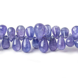 6x4-9x6mm Tanzanite plain Tear Drop Beads 18 inch 198 pieces AA (ONLINE ORDER ONLY)