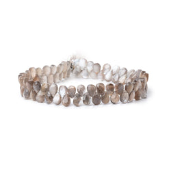6x4mm Platinum & Chocolate Moonstone Micro Faceted Pears 7.5 inch 80 Beads AAA (ONLINE ORDER ONLY)