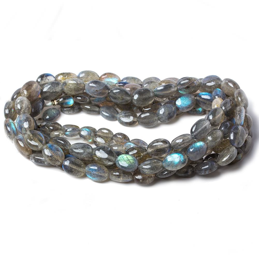 6x5-10.5x9mm Labradorite Straight Drill Plain Oval Beads 16 inch 45 pieces (ONLINE ORDER ONLY)