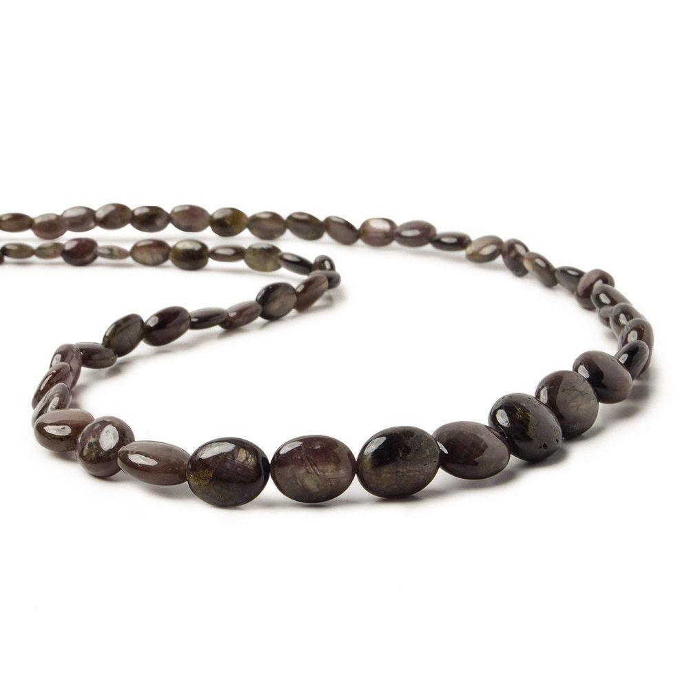 6x5-10x8mm Chocolate Sapphire plain oval beads 19 inches 62 pieces AAA (ONLINE ORDER ONLY)
