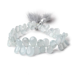6x5-13x9mm Aquamarine Plain Pear Beads 8 inch 54 pieces AAA