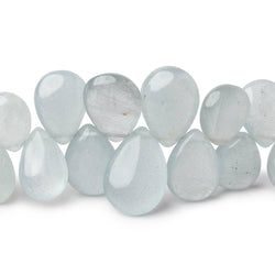 6x5-13x9mm Aquamarine Plain Pear Beads 8 inch 54 pieces AAA