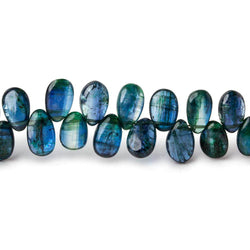 6x5-8x5mm Green Blue Kyanite Plain Pear Beads 8 inch 63 beads (ONLINE ORDER ONLY)
