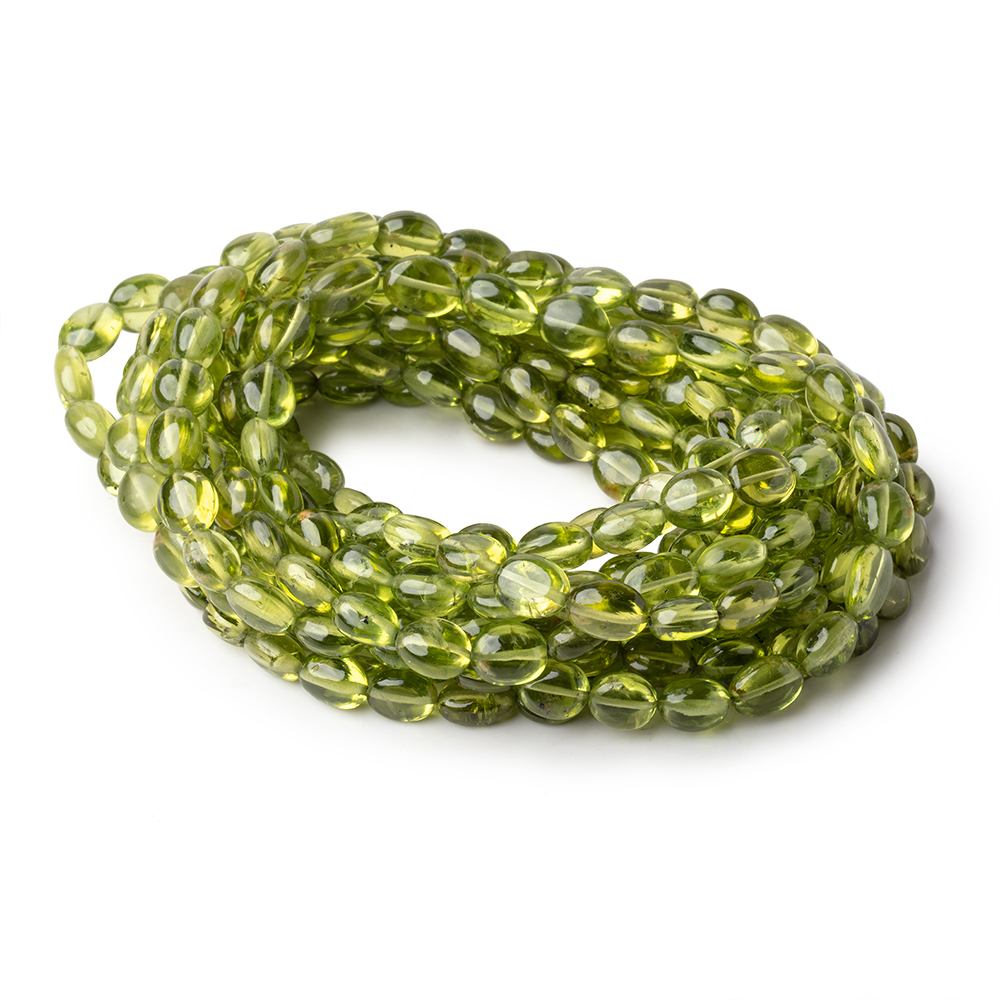4x5-7x9mm Peridot Plain Oval Beads 15 inch 51 pieces AA