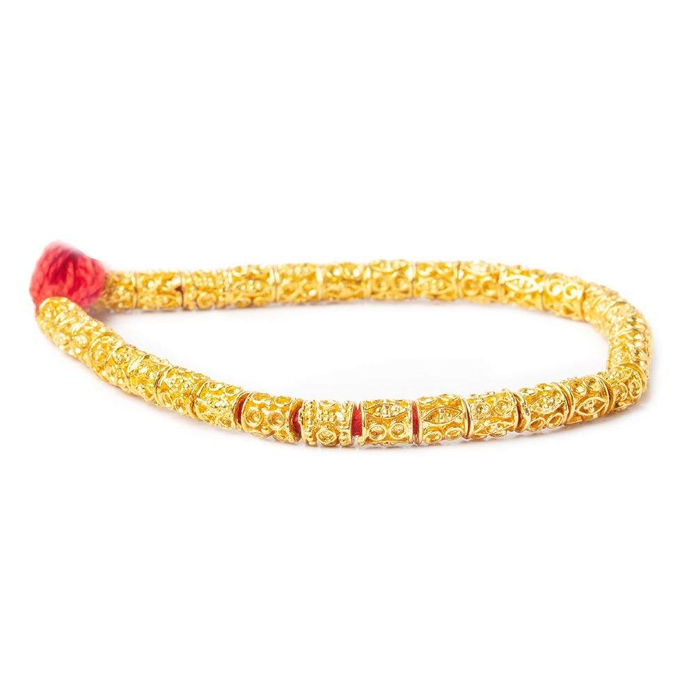 6x5mm 22kt Gold Plated Copper Bead Marquise and Circle Tube Large Hole 8 inch 33 pieces (ONLINE ORDER ONLY)