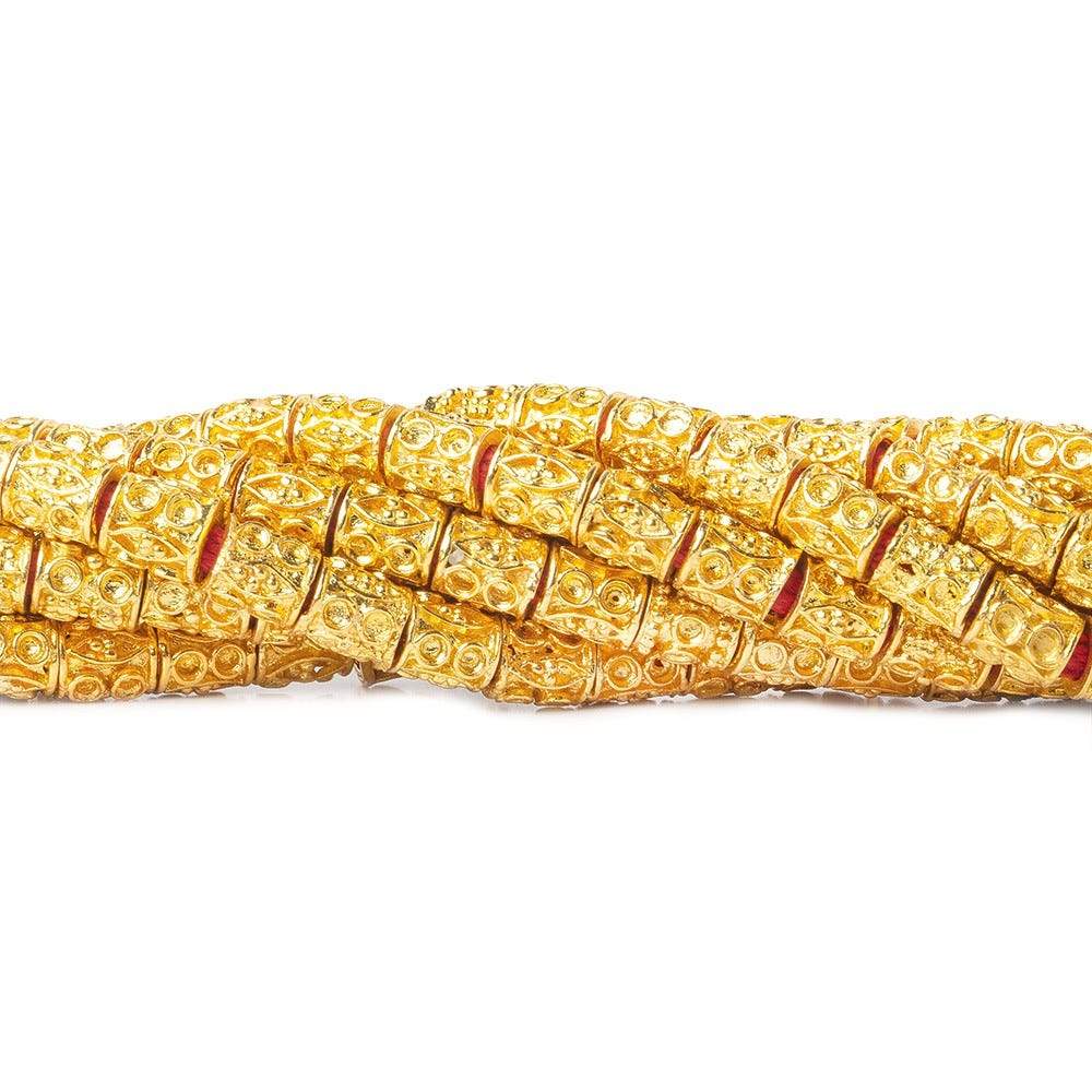 6x5mm 22kt Gold Plated Copper Bead Marquise and Circle Tube Large Hole 8 inch 33 pieces (ONLINE ORDER ONLY)
