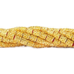 6x5mm 22kt Gold Plated Copper Bead Marquise and Circle Tube Large Hole 8 inch 33 pieces (ONLINE ORDER ONLY)