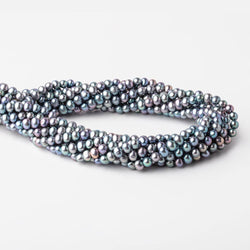 6x5mm Light Peacock Off Round Freshwater Pearls 16 inch 72 Beads (ONLINE ORDER ONLY)