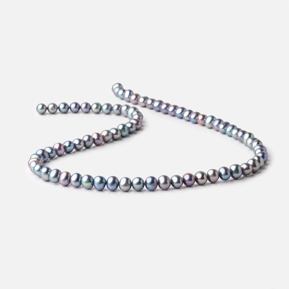 6x5mm Light Peacock Off Round Freshwater Pearls 16 inch 72 Beads (ONLINE ORDER ONLY)