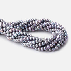 6x5mm Peacock Off Round Freshwater Pearls 16 inch 80 Beads (ONLINE ORDER ONLY)