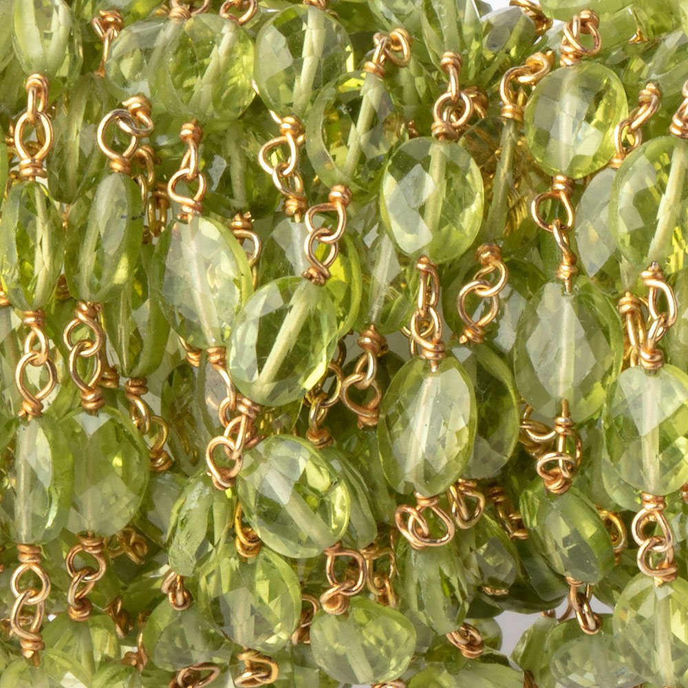 6x5mm Peridot Faceted Oval Beads on Vermeil Chain (ONLINE ORDER ONLY)