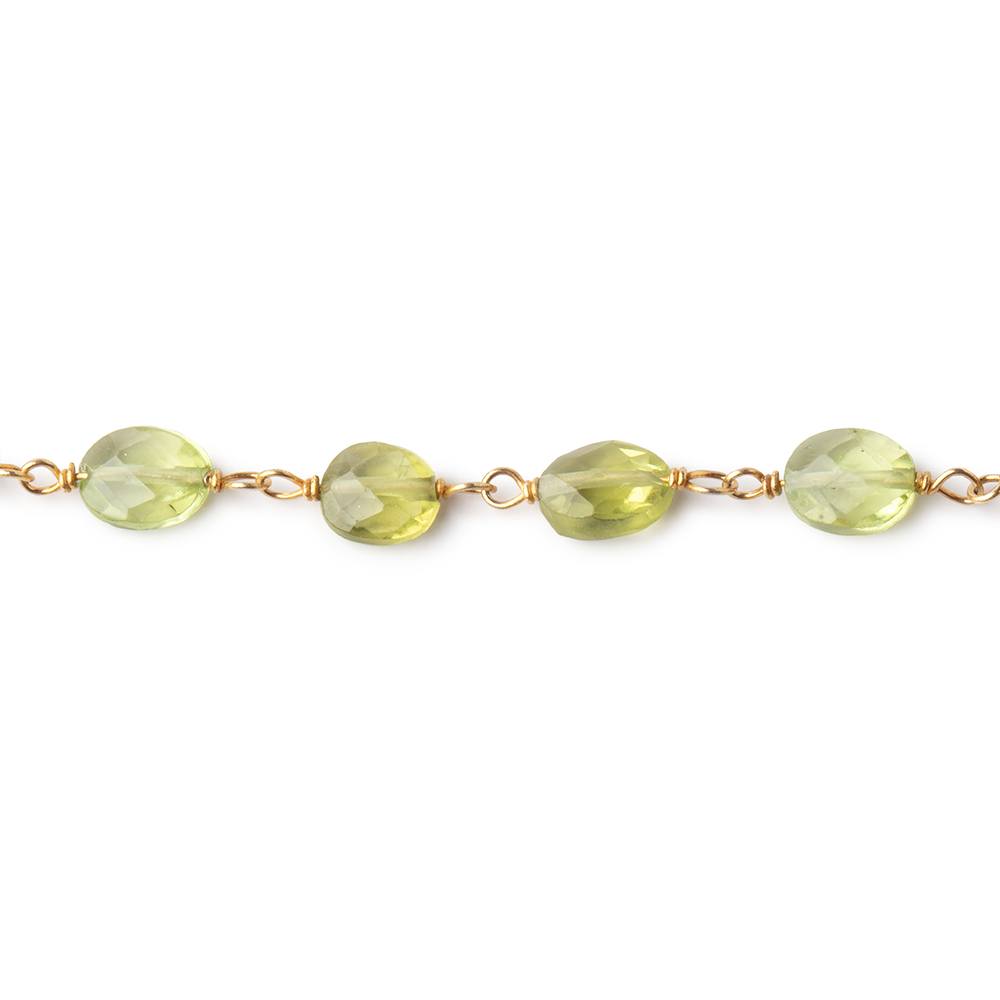 6x5mm Peridot Faceted Oval Beads on Vermeil Chain (ONLINE ORDER ONLY)