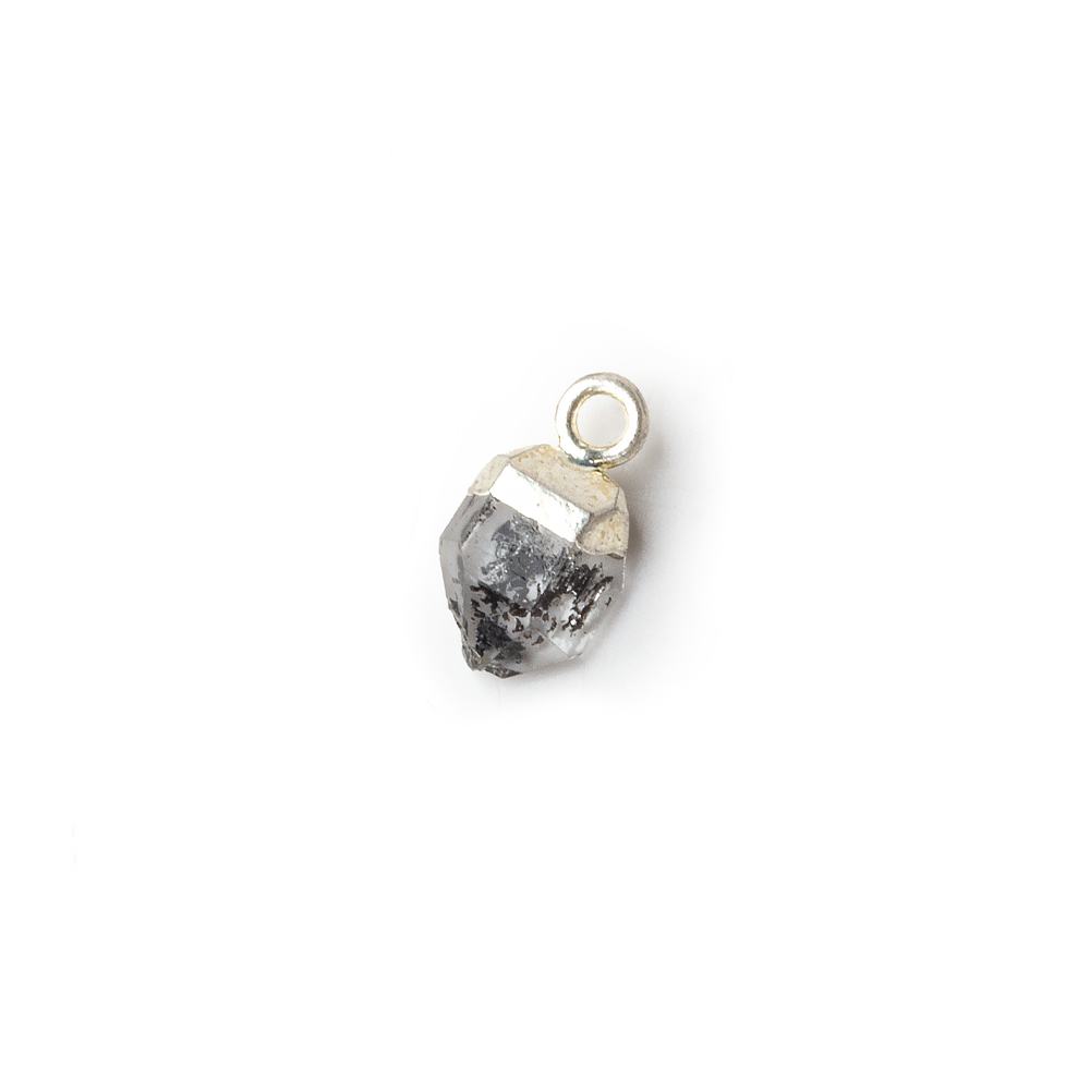 6x5mm Silver Leafed Herkimer Diamond Crystal Quartz Focal Pendant 1 piece (ONLINE ORDER ONLY)