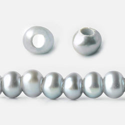 6x5mm Silver Off Round 2.5mm Large Hole Freshwater Pearl 85 pieces