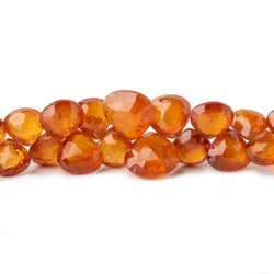 6x6-10.5x10.5mm Mandarin Garnet Faceted Heart Beads 7.5 inch 55 pieces AAA (ONLINE ORDER ONLY)