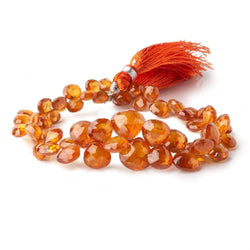 6x6-10.5x10.5mm Mandarin Garnet Faceted Heart Beads 7.5 inch 55 pieces AAA (ONLINE ORDER ONLY)